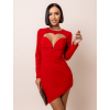 Červené elegantné šaty MIRANIE s výstrihom do V