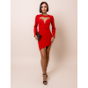 Červené elegantné šaty MIRANIE s výstrihom do V