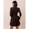 Tmavohnedé elegantné šaty GROUND s dlhým rukávom