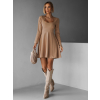 Svetlo hnedé elegantné šaty BUTTONI jednoduchého strihu