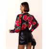 Černá elegantní košile MENSA s květinovým vzorem (Veľkosť ONESIZE)