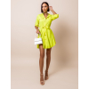 Neon žlté ľahké šaty FOGGY s gombíkmi