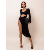 Čierne elegantné šaty VALLI s prestrihmi