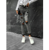 Tmavosivé roztrhané denim džínsy ABIGAILE