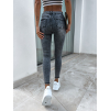 Šedé denim džíny LIDIE s roztrženými nohavicemi (Veľkosť L)