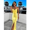 Žluté elegantní šaty MERIE s rozparkem (Veľkosť ONESIZE)
