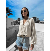 Béžová elegantní halenka DINAJI (Veľkosť ONESIZE)