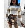 Krémový crop svetřík WILSIE (Veľkosť ONESIZE)