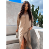 63849 4 svetle hnede dlouhe kosilove saty nessy