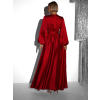Bordó elegantní šaty WOMAN s dlouhým rukávem (Veľkosť ONESIZE)
