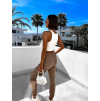 Bílý elegantní crop top MARILENI s vycpávkami (Veľkosť ONESIZE)