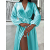 Světle modré elegantní šaty WOMAN s dlouhým rukávem (Veľkosť ONESIZE)