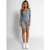 Šedý rebrovaný overal KOSTALISE s dlhým rukávom