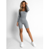 Šedý rebrovaný overal KOSTALISE s dlhým rukávom