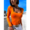 Oranžové elegantní tričko LEUINE s dlouhým rukávem (Veľkosť M/L)