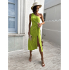 Svetlo zelené elegantné šaty LATINEN s prestrihmi