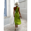 Svetlo zelené elegantné šaty LATINEN s prestrihmi