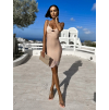 68360 1 bezove elegantni saty timestis se stribrnym detailem