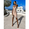 68360 2 bezove elegantni saty timestis se stribrnym detailem