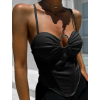 Čierny elegantný top BETSYSE s prestrihom