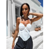 Biely elegantný top BETSYSE s prestrihom