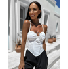 Biely elegantný top BETSYSE s prestrihom