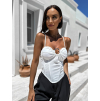 Biely elegantný top BETSYSE s prestrihom