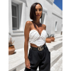 Biely elegantný crop top CRICKET