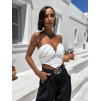 Biely elegantný crop top CRICKET
