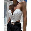 Biely elegantný crop top CRICKET