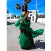 Zelené elegantné šaty NOORILE s volánmi