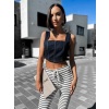 Tmavě modrý denim crop top VEGASI (Veľkosť ONESIZE)