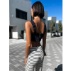 Tmavě modrý denim crop top VEGASI (Veľkosť ONESIZE)