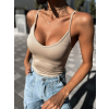 Béžové žebrované body BOLTANY (Veľkosť M/L)