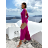 Fialové dlhé elegantné šaty NINTENI s prestrihom na chrbte