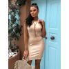 Svetlo hnedé rebrované šaty HALILESI