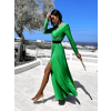 Zelené dlhé elegantné šaty JOELLIAN