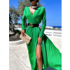 Zelené dlhé elegantné šaty JOELLIAN