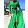 Zelené dlhé elegantné šaty JOELLIAN