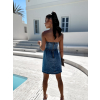 Modré denim šaty CONSITES bez ramínek (Veľkosť M/L)
