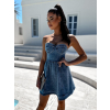 Modré denim šaty CONSITES bez ramínek (Veľkosť M/L)