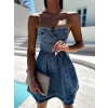 Modré denim šaty CONSITES bez ramínek (Veľkosť M/L)