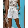 Bílé elegantní kraťasy GARRE na zavazování (Veľkosť L)
