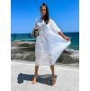 Bílé dlouhé krajkované šaty TROUELE (Veľkosť ONESIZE)