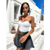 Biely crop top CLEARUS bez ramienok