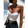 Biely crop top CLEARUS bez ramienok