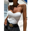 Biely crop top CLEARUS bez ramienok