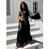 Čierne lesklé elegantné šaty GLADIOLUS