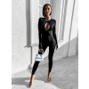 Čierny elegantný overal CIMELINE s dlhým rukávom