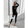 Čierny elegantný overal CIMELINE s dlhým rukávom